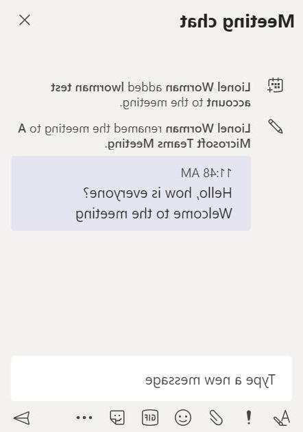 Teams Meeting Chat