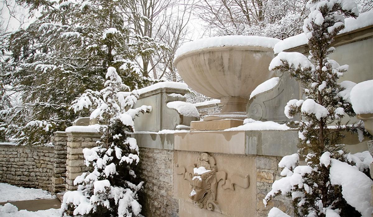 Fountain in the snow