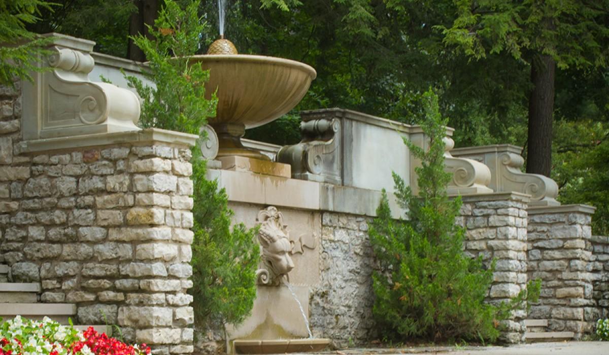 Fountain in the spring