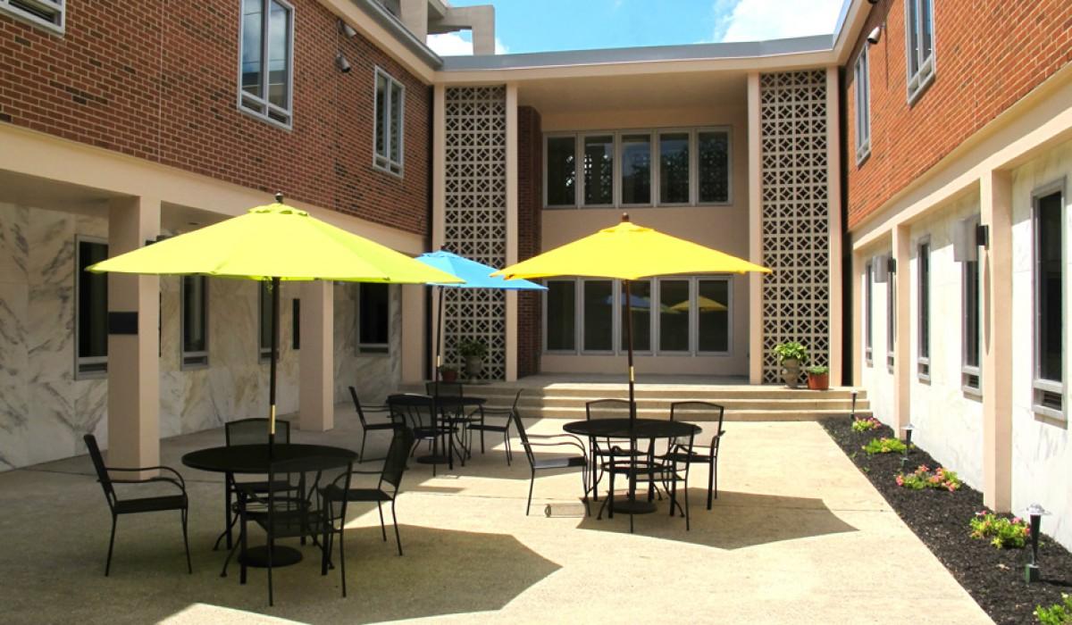 Krieg Hall courtyard