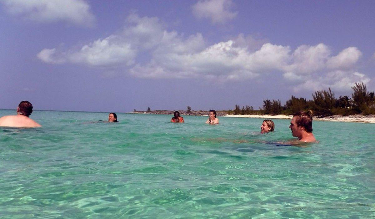 Students swimming in Graham's Harbour